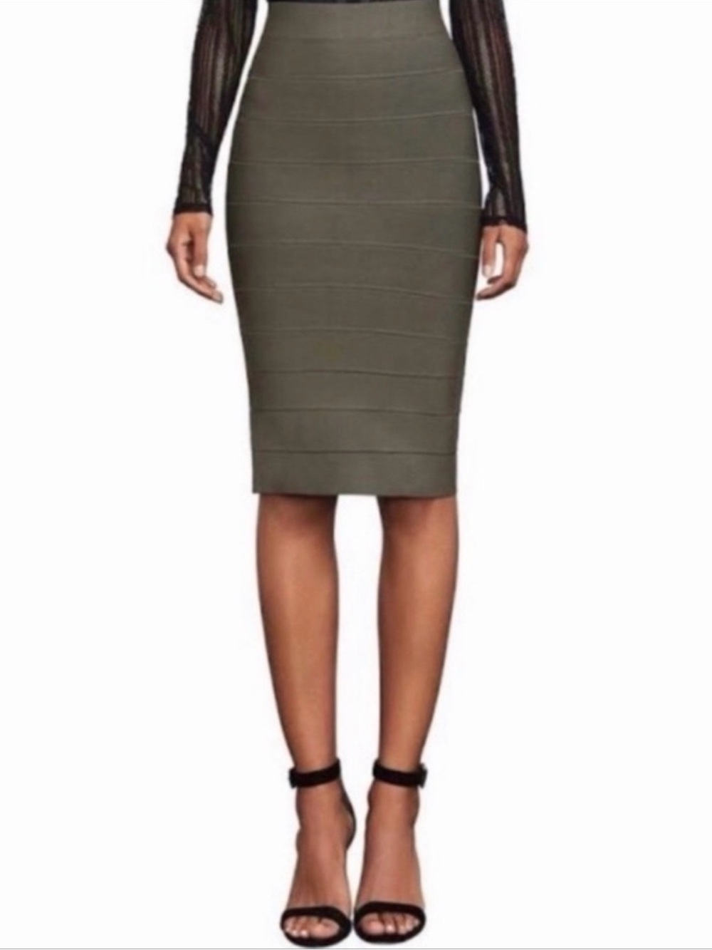 BCBGMaxAzria Dark Fatigue Bandage Skirt
